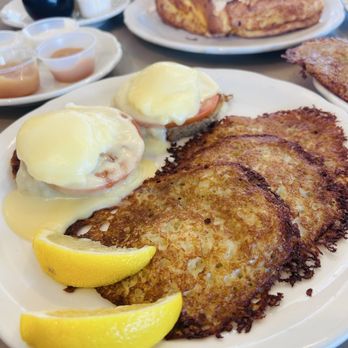 The Original Pancake House - Crab cake Benedict with potato pancake - Juice Bars & Smoothies Near Me - Poway, California The Original Pancake House - Crab cake Benedict with potato pancake - Juice Bars & Smoothies Near Me - Poway, California