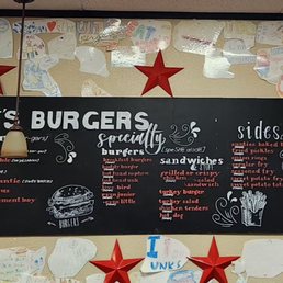 Menu of UNK's Burgers