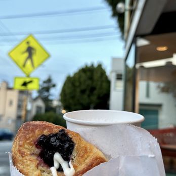 Destination Baking Company - Blueberry danish and cappuccino - Bakeries Near Me - San Francisco, California Destination Baking Company - Blueberry danish and cappuccino - Bakeries Near Me - San Francisco, California
