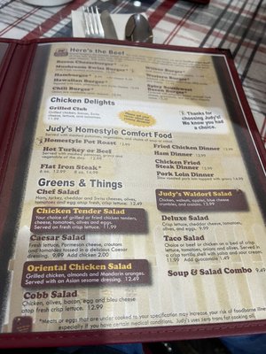 Menu photo 6 Judy's Country Kitchen Centralia, WA