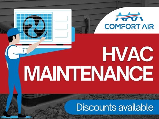 HVAC Maintenance - Keep your HVAC system in top shape with AAA Comfort Air's maintenance services. Regular maintenance is key to keeping your system efficient, extending its life, and avoiding expensive repairs.
Our service includes a detailed check of your entire system. We inspect filters, coils, and electrical connections to ensure everything is working perfectly. We also clean important parts to prevent buildup that can lower your system's efficiency.
During our visit, we'll lubricate moving parts, check refrigerant levels, and test the controls to make sure your HVAC is ready for any season. Our aim is to improve your system's performance, increase your comfort, and help you save on energy bills.
Choose AAA Comfort Air for dependable service every time. Our expert technicians are ready to take care of any HVAC system, giving you peace of mind and a comfortable home. Contact us today to schedule your HVAC maintenance and enjoy smooth operation year-round. HVAC Maintenance - Keep your HVAC system in top shape with AAA Comfort Air's maintenance services. Regular maintenance is key to keeping your system efficient, extending its life, and avoiding expensive repairs.
Our service includes a detailed check of your entire system. We inspect filters, coils, and electrical connections to ensure everything is working perfectly. We also clean important parts to prevent buildup that can lower your system's efficiency.
During our visit, we'll lubricate moving parts, check refrigerant levels, and test the controls to make sure your HVAC is ready for any season. Our aim is to improve your system's performance, increase your comfort, and help you save on energy bills.
Choose AAA Comfort Air for dependable service every time. Our expert technicians are ready to take care of any HVAC system, giving you peace of mind and a comfortable home. Contact us today to schedule your HVAC maintenance and enjoy smooth operation year-round.