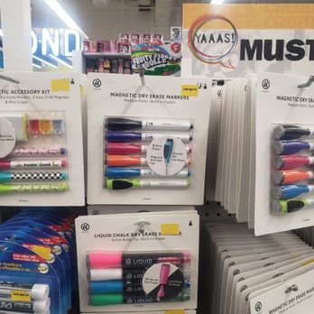 Five Below - Shelf with magnetic dry erase markers, liquid chalk markers, and accessories at Five Below in Palmdale, CA. - Discount Store Near Me - Palmdale, California