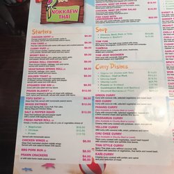 Nokkaew Thai Takeaway & Dining - Menu Page 1