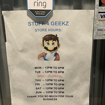 Stuff 4 Geeks - Actual Store Hours - Video Game Stores Near Me - Torrance, California Stuff 4 Geeks - Actual Store Hours - Video Game Stores Near Me - Torrance, California