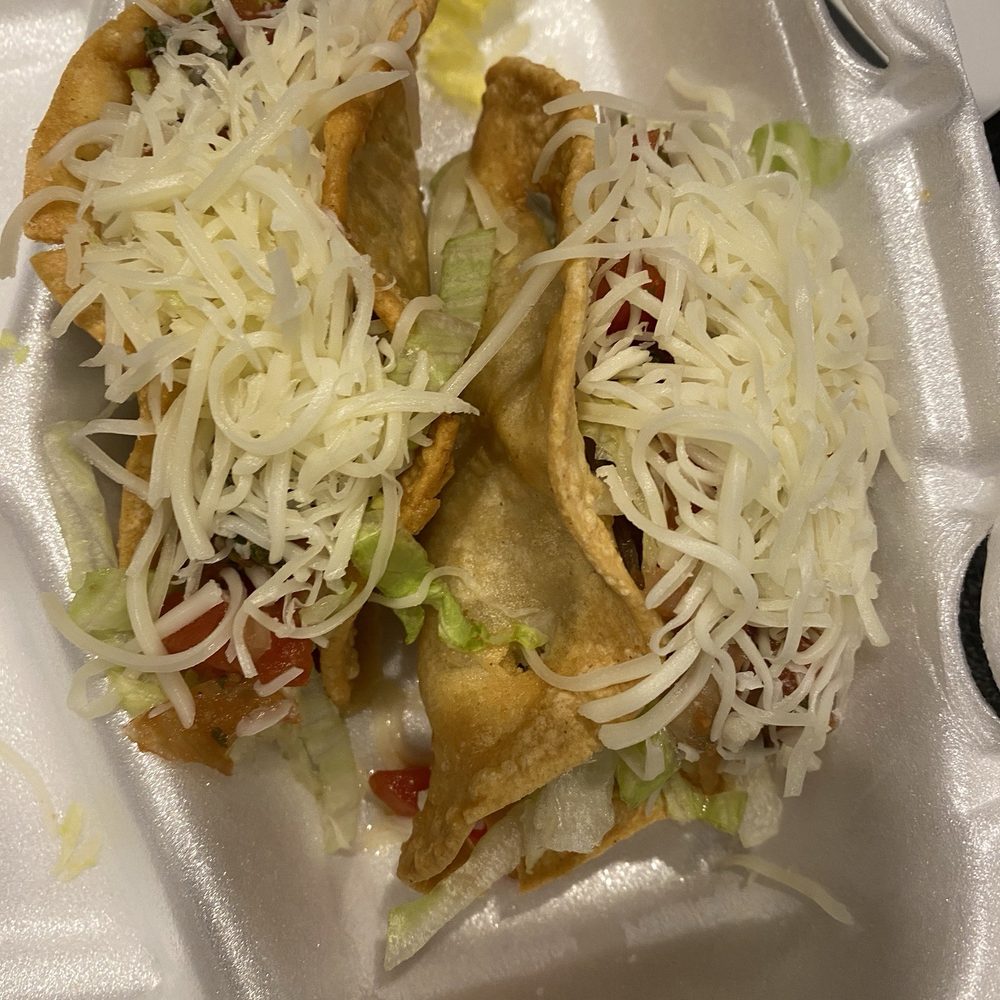 Crispy shredded beef tacos