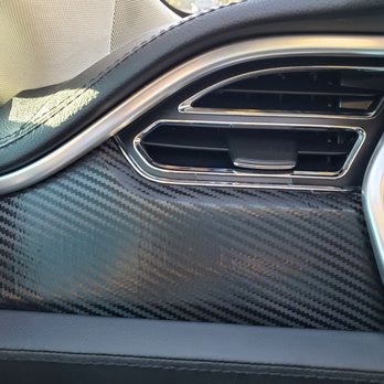 Graphix Lab - carbon fiber replacement over wood interior - Vehicle Wraps Near Me - South San Francisco, California