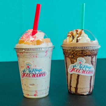 MyKings IceCream - Strawberry Shortcake Shake and Caramel Brownie Fudge Shake - Desserts Near Me - Denver, Colorado