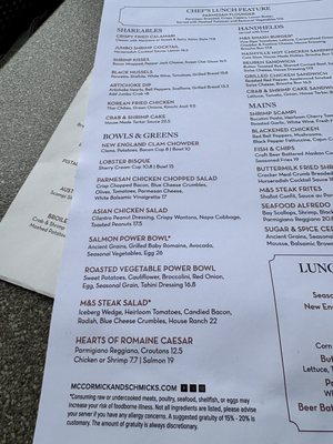 Menu photo 1 McCormick & Schmick's Seafood & Steaks Edina, MN Menu photo 1 McCormick & Schmick's Seafood & Steaks Edina, MN