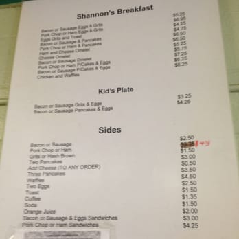 Shannon's Cafe - Shannon's Breakfast Menu - New American Near Me - Bryan, Texas