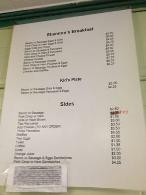Menu photo 4 Shannon's Cafe Bryan, TX