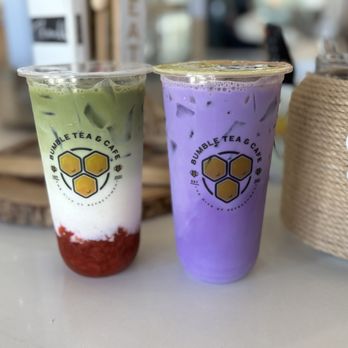 Bumble Tea and Cafe - Strawberry matcha and Taro Milk tea - Cafes Near Me - Bakersfield, California Bumble Tea and Cafe - Strawberry matcha and Taro Milk tea - Cafes Near Me - Bakersfield, California