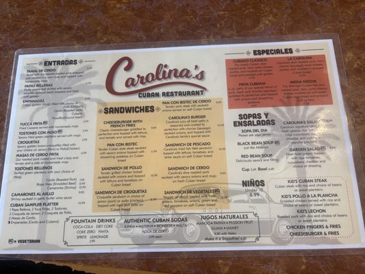 Menu photo 1 Carolinas Cuban Cafe Port Richey, FL Menu photo 1 Carolinas Cuban Cafe Port Richey, FL