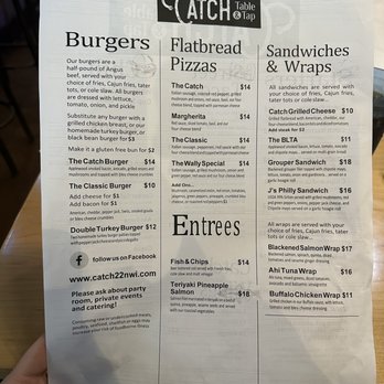 Catch Table & Tap - Menu - American Near Me - Merrillville, Indiana