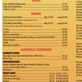El Tarasco - Menu - Mexican Near Me - Hermosa Beach, California