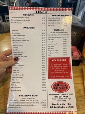 Menu photo 2 Mel's Diner Paducah, KY Menu photo 2 Mel's Diner Paducah, KY