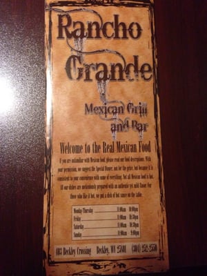 Menu photo 1 Rancho Grande Mexican Grill Beckley, WV Menu photo 1 Rancho Grande Mexican Grill Beckley, WV