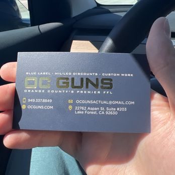 OC Guns - Business card attached - Guns & Ammo Near Me - Lake Forest, California OC Guns - Business card attached - Guns & Ammo Near Me - Lake Forest, California