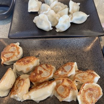 Mason's Dumpling Shop - Aurora - Pan fried pork in front and boiled chive in back - Chinese Near Me - Aurora, Colorado Mason's Dumpling Shop - Aurora - Pan fried pork in front and boiled chive in back - Chinese Near Me - Aurora, Colorado