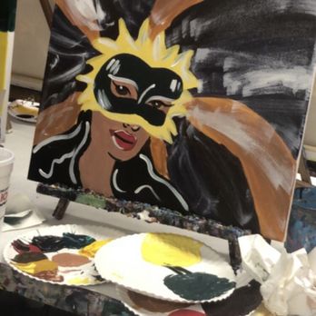 Sip & Paint - "Mardi Gras lady" painting. I did mine with a twist! - Paint & Sip Near Me - Metairie, Louisiana Sip & Paint - "Mardi Gras lady" painting. I did mine with a twist! - Paint & Sip Near Me - Metairie, Louisiana