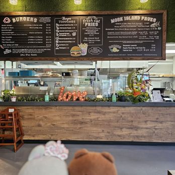 Big Island Burger - Menu... order at the counter to the right and pick up on the left - Burgers Near Me - Urban Honolulu, Hawaii