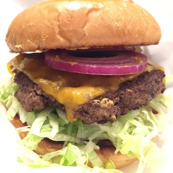 Maple and Motor - Cheeseburger-half pound burger topped with Cheddar cheese, mustard, sliced red onion and lettuce all on a grill-shined bun - Burgers Near Me - Dallas, Texas Maple and Motor - Cheeseburger-half pound burger topped with Cheddar cheese, mustard, sliced red onion and lettuce all on a grill-shined bun - Burgers Near Me - Dallas, Texas