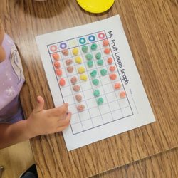 Montessori Children's World - Teaching the children about graphs and numbers with hands on learning