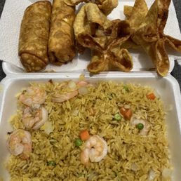 Fresh Shrimp Fried Rice Vegetable Roll Crab Rangoon Fresh Shrimp Fried Rice Vegetable Roll Crab Rangoon