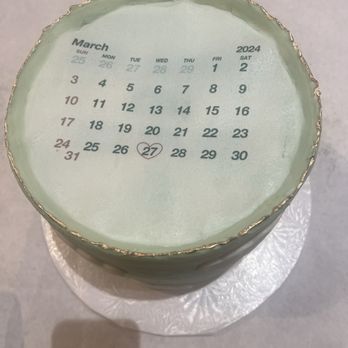Lida's Cake - The calendar with my daughter's birthday highlighted. Cutest cake - Bakeries Near Me - Pasadena, California