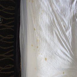 Stains on sheets. Stains on sheets.