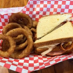 Nichols Store - Club Sandwich and Onion Rings!!  They serve Breakfast and Lunch!!