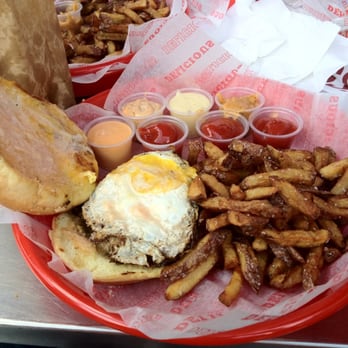 Good Stuff Eatery - Burger topped with thick bacon and half cooked sunny side up egg. In the words of Homer Simpson. "mmmmm buuuurrger, aaagggghhh - Burgers Near Me - Washington, DC, District of Columbia