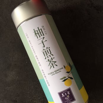 Jugetsudo - Yuzu sencha. I love that the canister has another plastic lid inside to keep the fragrance from escaping - Coffee & Tea Near Me - Paris, 75