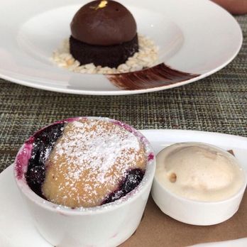 Riverpark - Lavender and berry cobbler; milk and cereal chocolate dome - New American Near Me - New York, New York Riverpark - Lavender and berry cobbler; milk and cereal chocolate dome - New American Near Me - New York, New York