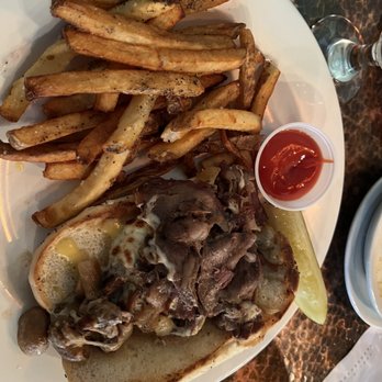 Cypress Grille - Prime rib cheese steak with mushrooms and onions - New American Near Me - Boerne, Texas