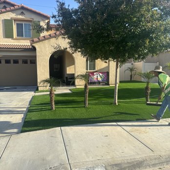 Flawless Grass & Hardscape - Ivan flawless Grass employer yard they completed - Artificial Turf Near Me - Corona, California Flawless Grass & Hardscape - Ivan flawless Grass employer yard they completed - Artificial Turf Near Me - Corona, California