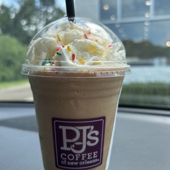 PJ's Coffee - July 2023: Birthday Granita - Coffee & Tea Near Me - Natchez, Mississippi