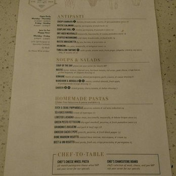 Rusticucina - Front of the dinner menu - Italian Near Me - San Diego, California Rusticucina - Front of the dinner menu - Italian Near Me - San Diego, California