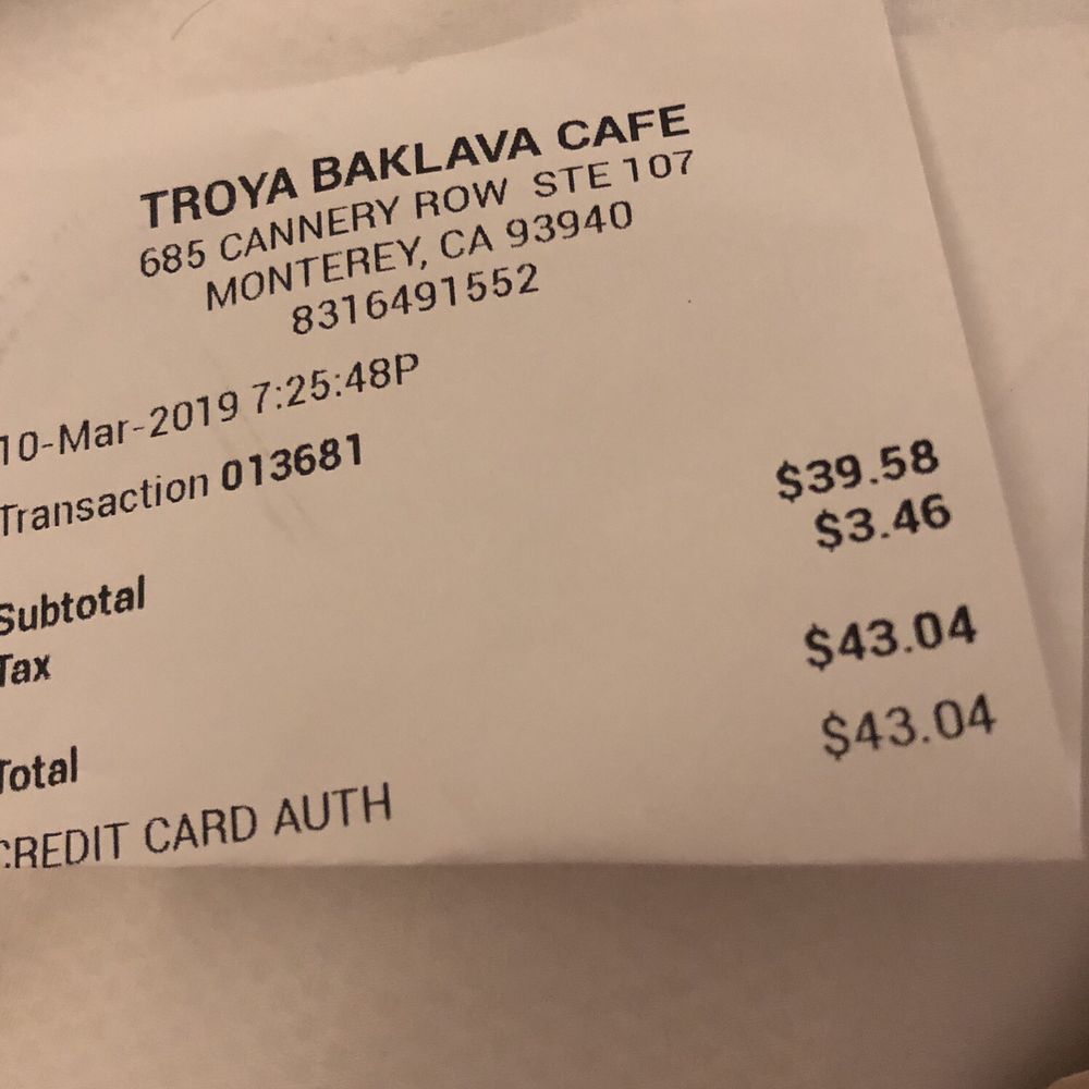 Troya - $13.99 baklava plus two 6' roll of Turkish delights. WTF. - Desserts Near Me - Monterey, California Troya - $13.99 baklava plus two 6' roll of Turkish delights. WTF. - Desserts Near Me - Monterey, California