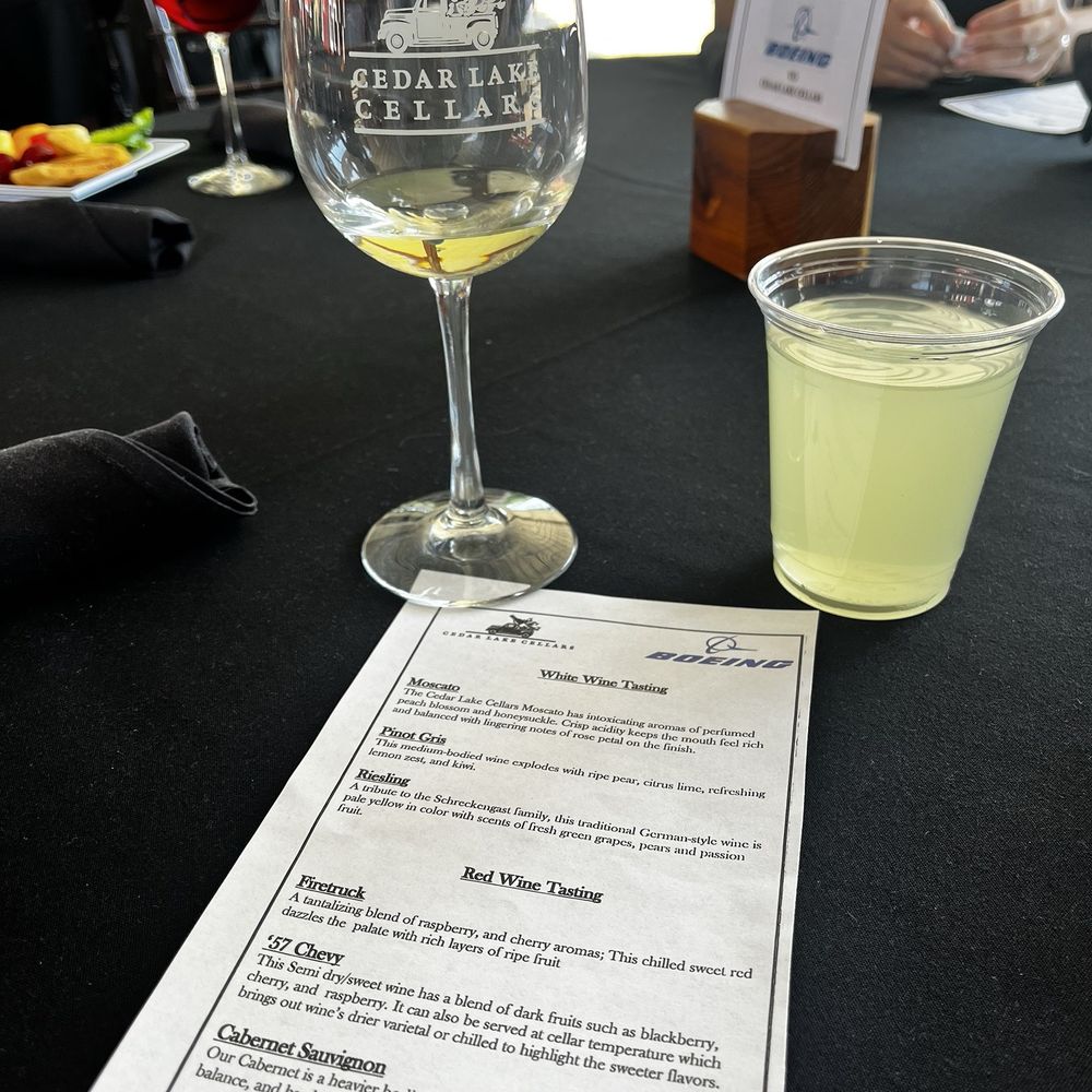 Wine Tasting Menu: Riesling and lemon water to start