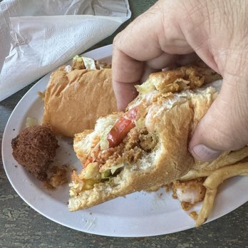 The Blue Crab Northshore - oyster poboy $14.99 - Seafood Near Me - Slidell, Louisiana