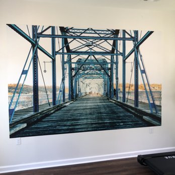 Walls Come Alive - Walnut Street mural from Chattanooga, TN installed in apartment workout room - Wallpapering Near Me - Chattanooga, Tennessee Walls Come Alive - Walnut Street mural from Chattanooga, TN installed in apartment workout room - Wallpapering Near Me - Chattanooga, Tennessee