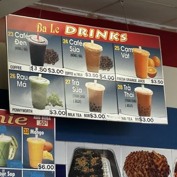 Ba Le Sandwich Shop - Drink menu - Vietnamese Near Me - Alhambra, California Ba Le Sandwich Shop - Drink menu - Vietnamese Near Me - Alhambra, California