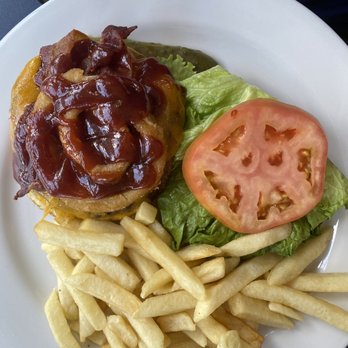 Cubs Bar & Grill - Burger with onion rings - American Near Me - Chicago, Illinois Cubs Bar & Grill - Burger with onion rings - American Near Me - Chicago, Illinois