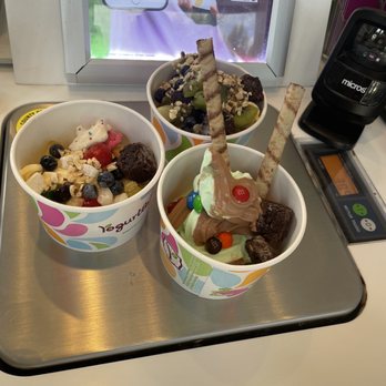 Yogurtland - With the 3oz free our total for the 3 was about $18 bucks - Ice Cream & Frozen Yogurt Near Me - West Hollywood, California