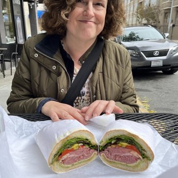 Limoncello - My gorgeous wife getting ready to dig into her Milanese (Italian pastrami, havarti cheese and all the trimmings). - Sandwiches Near Me - San Francisco, California