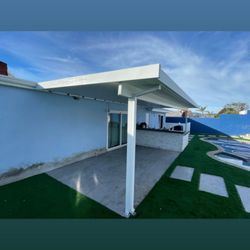 American DIY Patio Covers - A modern Look for a beveled cut clean white on white Insulated cover