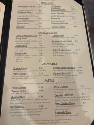 Menu photo 2 The Tuscan Oven Pizzeria Pensacola, FL Menu photo 2 The Tuscan Oven Pizzeria Pensacola, FL