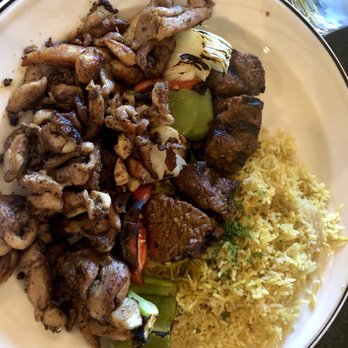 Casablanca Brookfield - Combo-chicken shawarma & Beef kabob.Chicken needed a sauce, veggies unevenly grilled & the rice was dry. Only shining  here was the beef. - Middle Eastern Near Me - Brookfield, Wisconsin
