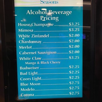 Seasons Buffet - prices of alcohol and beverages - Buffets Near Me - Black Hawk, Colorado