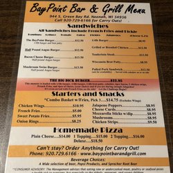 Bay Point Bar and Grill - Menu, September 2023